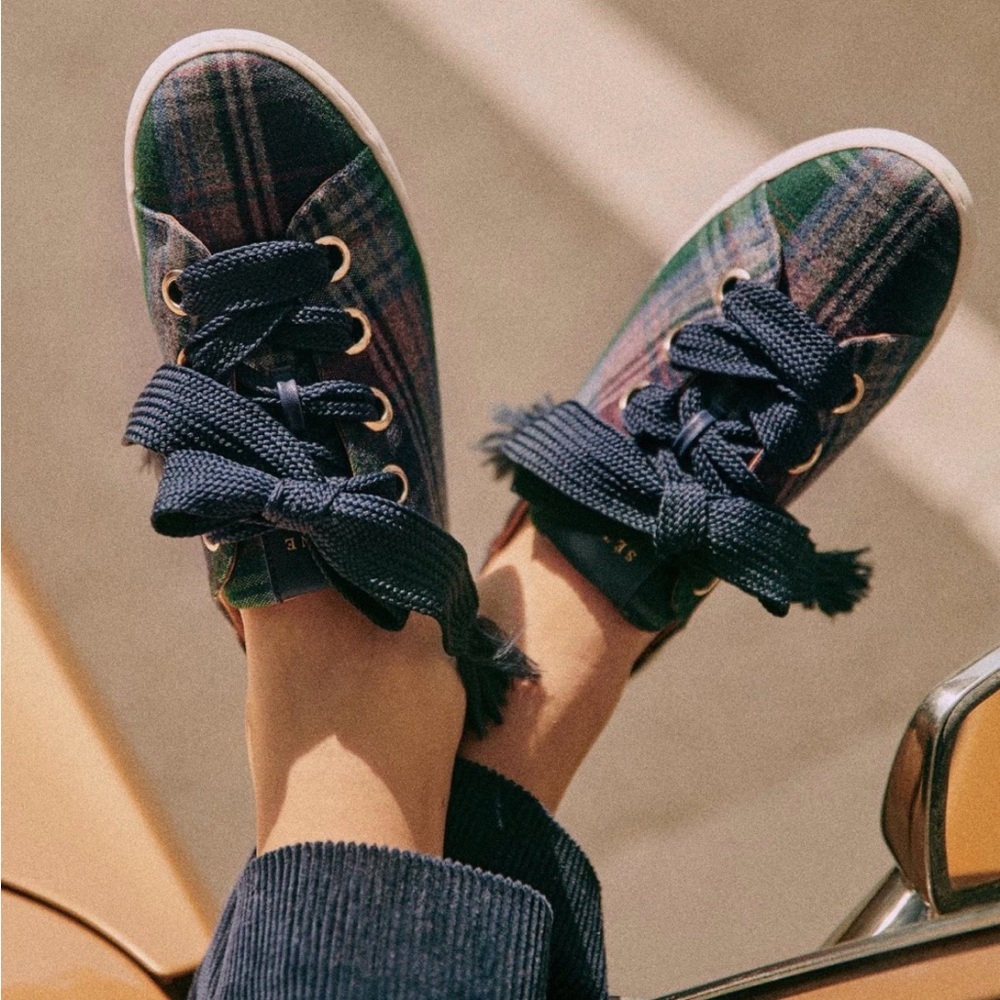 Sézane Plaid Tartan Jack Sneakers